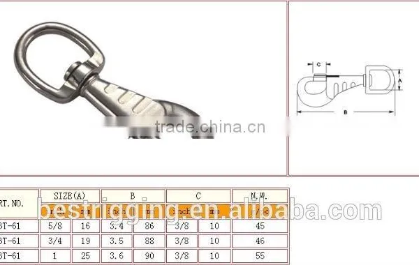 China Supplier Hardware Zinc Alloy Stainless Steel Swivel Dog Leash Snap Hook,dog Buckle Adjust Lanyard Snap Hook Supplier's Choice photo-3