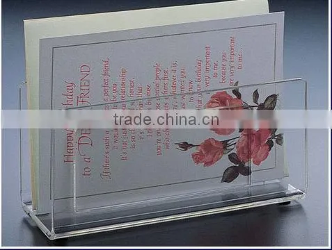 Desktop Acrylic Business Card Holder Plexiglass Paper Notes Organizer photo-2