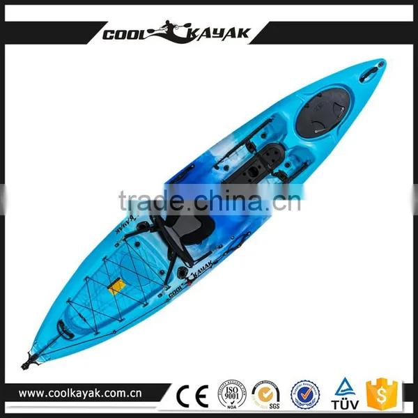 12ft Single Fishing Kayak Sit on Top With Pedals and Rudder System Ocean photo-2