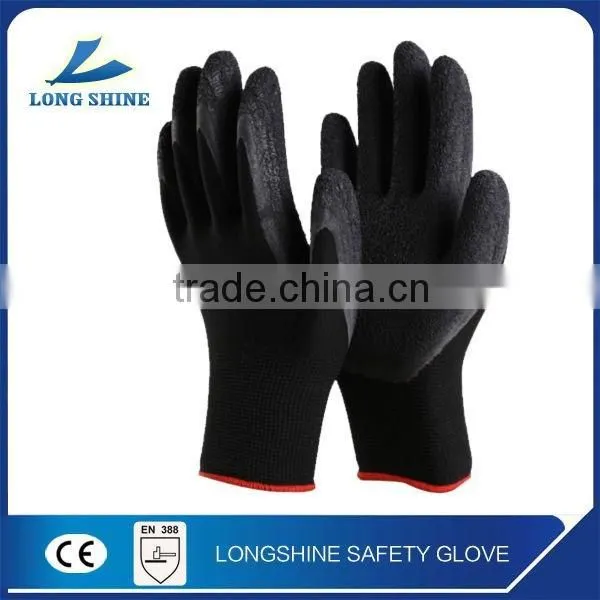 CE Certification 13G Black Latex Rubber Coated Cotton Liner Cut Resistant Safety Hand Gloves for Construction Work photo-2