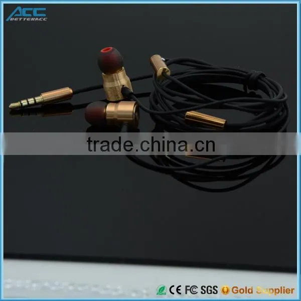 Hot Selling Deep Bass Gold Metal Earphones With Mic Good Quality Earphone photo-5