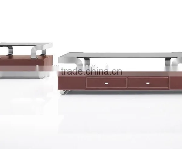 CT-11A ET-11A Stainless Steel Glass Modern Coffee Table photo-2