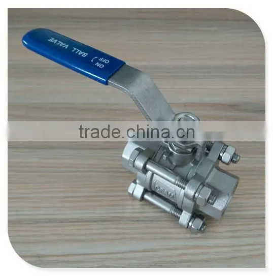 CF8/CF8M 3Piece 1000WOG Full Port Ball Valve NPT Female Thread Ends