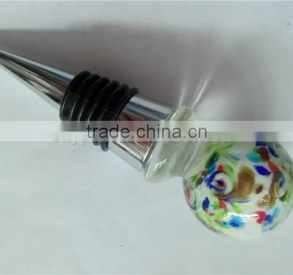 Popular Colorful Glass Ball Shape Bottle Wine Stopper photo-3