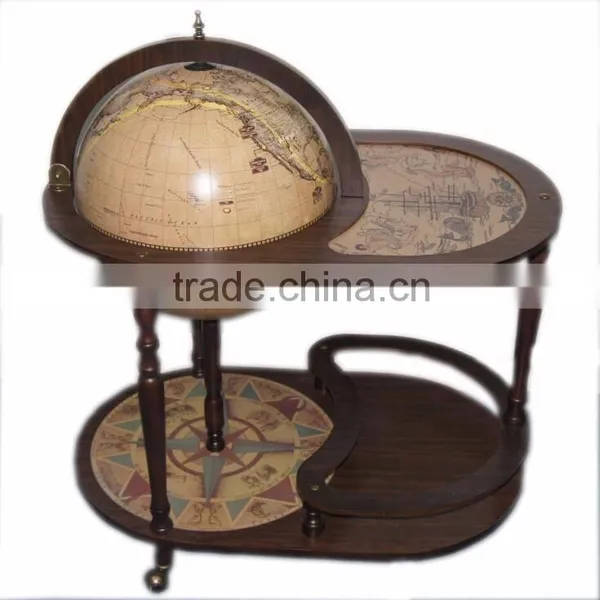 420mm New Version Wooden Wine Globe Bar Trolley