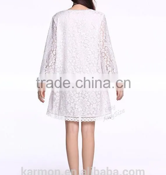 Any Size Delicate Lace Loose Dress Casual Dress Plus Size Dress photo-5
