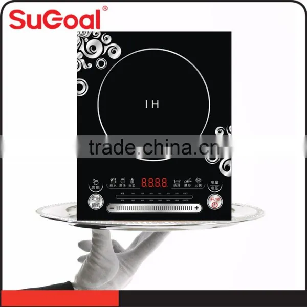 2016 Home Appliance 2000W Copper Coil Black Glass Crystal Electric Induction Stove photo-3