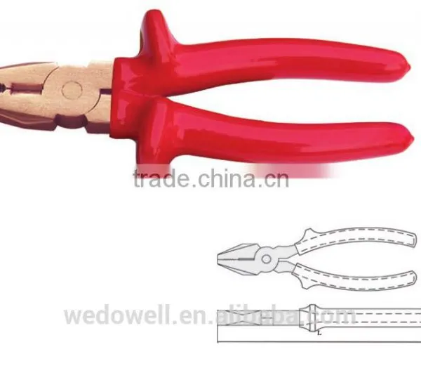 Non Sparking Insulated Tools Dipped Lineman Pliers With All Sizes