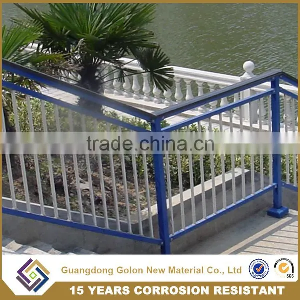 Aluminum Material and Flooring Mounted Modern Metal Stair Railings photo-4