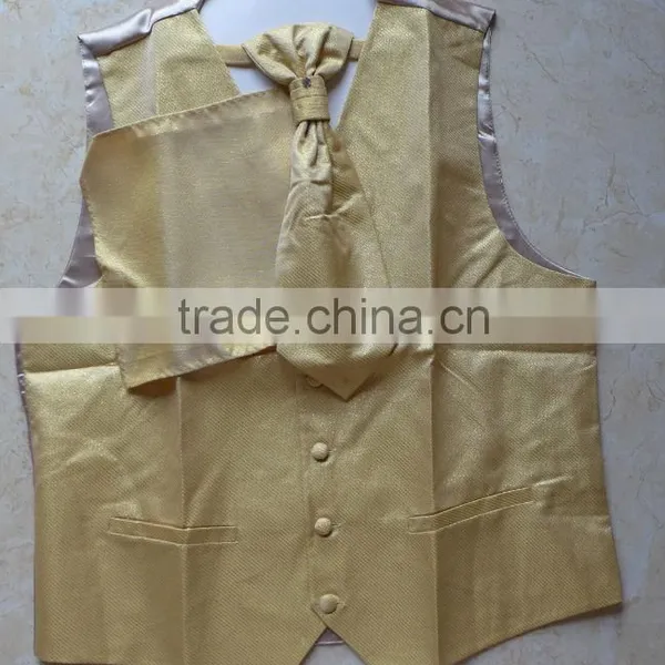 Fashion Custom Woven Wedding Vest With Tie And Hanky photo-2