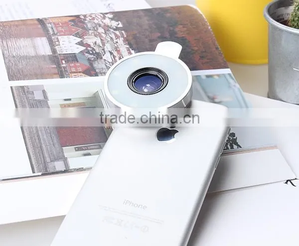 Angle Selfie Lens With LED Flash Fill-in Light for IPhone Samsung LG Mobile Phone Purple photo-2