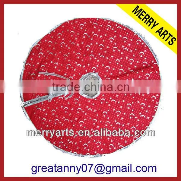 Express China Factory Cheap Red 36 Christmas Tree Skirt With Moons And Stars Christmas Sequin Tree Skirt