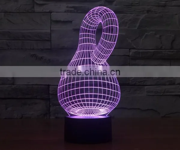 Calabash Shape 3d Optical Illusion Acrylic Led Night Light Lamp Touch Control + Battery Operated Christmas Led Lights photo-6