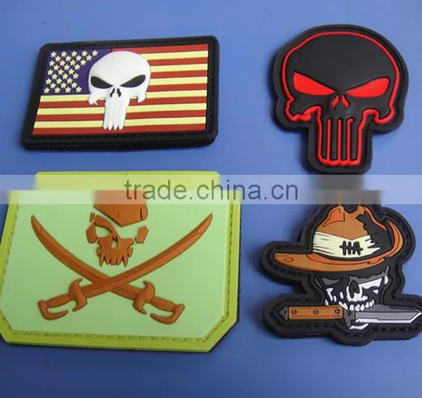 Custom glow in the dark patch/patch label/pvc patch