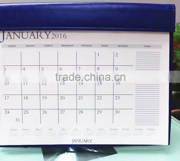 Popularity Wholesales Recycled pu Leather Cheap Office Portable Desk Calendar photo-3