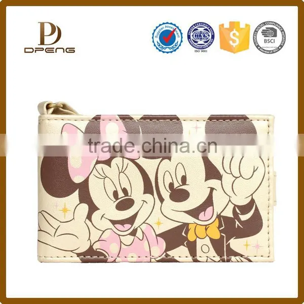 Cartoon Image Printed Latest Design Ladeis Custom Leather Purse With Strap photo-2