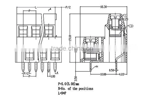 UTL High Demand Import Products Euro PCB Screw Terminal Pin Block Connector 5mm 5.08mm 300V/15A photo-4