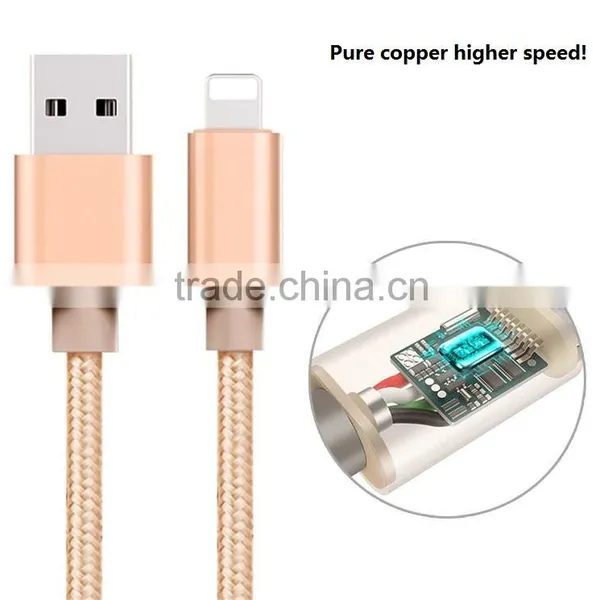 Nylon Braided Fast Charging Usb Data Cable for Iphone 8Pin Charging Cable