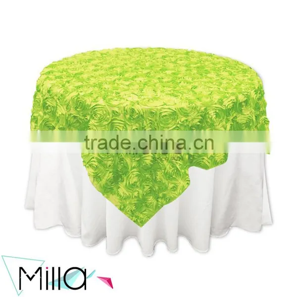 Rosette Satin Tablecloth Rose Wedding Cake Table Overlay photo-3
