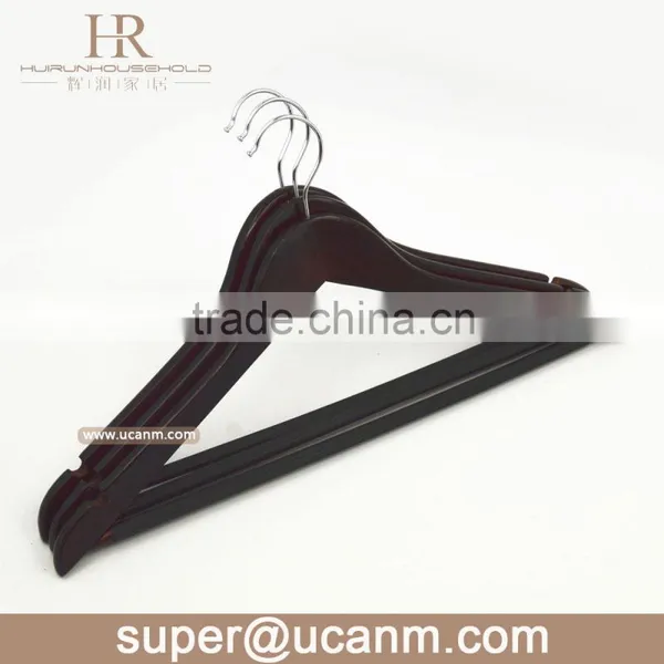 HRW-3013M Cheep Wood Suit Hanger With Plastic Tube Wood Bar photo-2