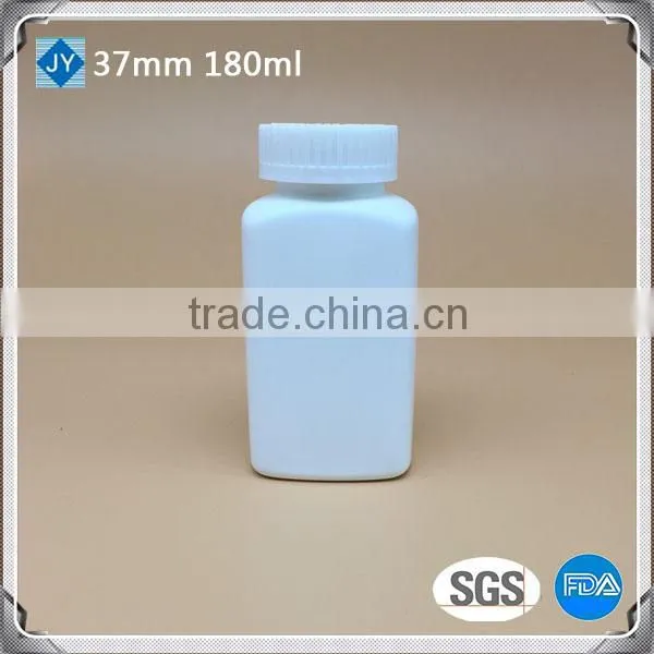 180ml 6oz HDPE Square Plastic White Bottl for Psyllium Husk Powder