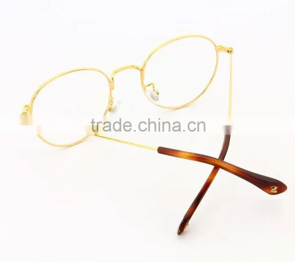 GB103 Simple Vintage Style Round Golden Metal Frame Reading Glasses photo-4