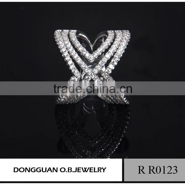 Jewelry White Rhodium Ring, Ladies New Design White Gold Finger Ring photo-6