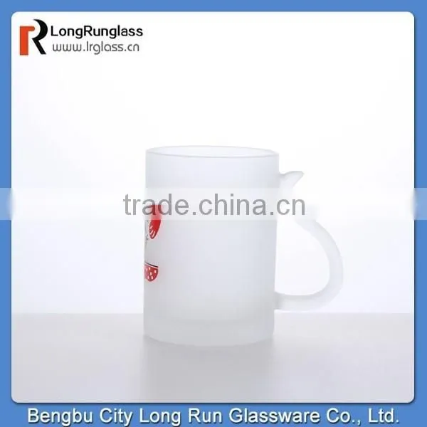 LongRun 296ml 2014 Frosted Chocolate Glass With Lid Decal Print Glass Best Sale photo-4
