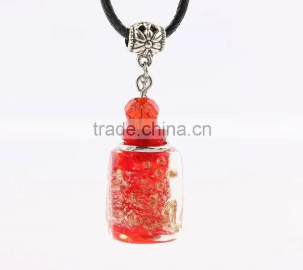 Glow in Dark Square Shape Essential Oil Diffuser Perfume Bottle Pendant Aromatherapy Essential Oil Pendant Jewelry photo-2