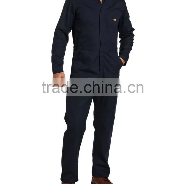 China Supplier 100% Cotton Fire Retardant Dark Navy Mechanic Long Sleeve Coverall High Quality Unfirom