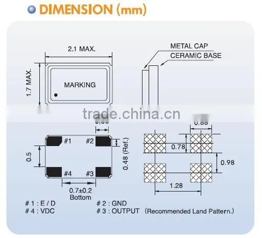 2.0x1.6mm SMD Crystal Oscillator (3.3V) photo-2