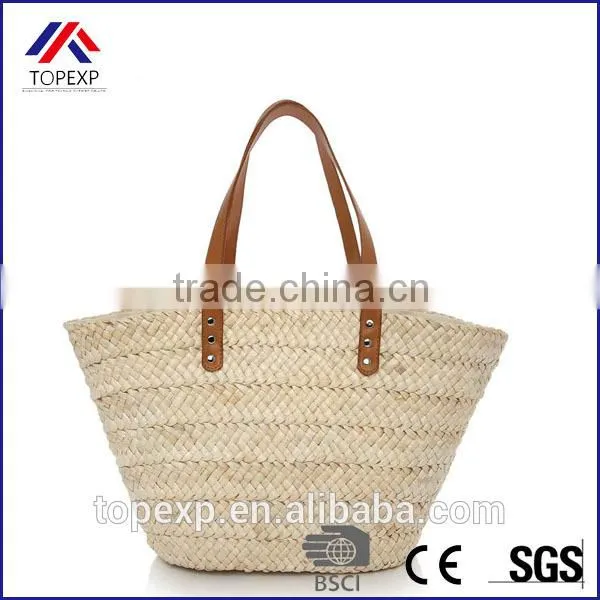 Woven Paper Straw Bag Straw Tote Bag Plain Bag photo-2