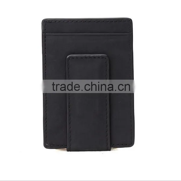RFID Blocking Magnet Closure Men Slim Leather Wallet photo-3