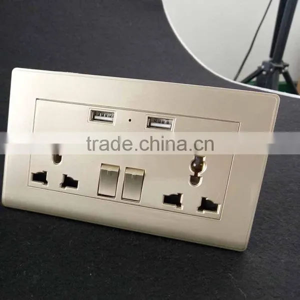 British Standard Double 13A Electrical Outlet Wall Switched Socket photo-2