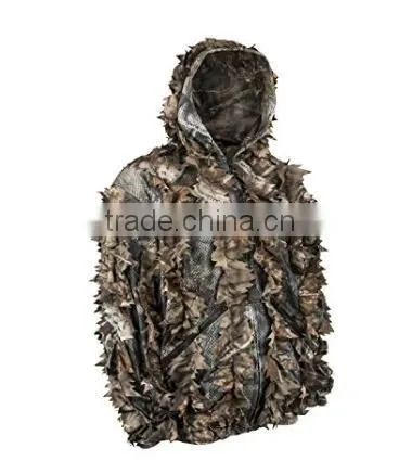 3D Leafy Suit JACKET Full Front Zipper With Attahced Hood Front Zip Pockets Pants With Zipper Pockets And Knee Length Zippers photo-2