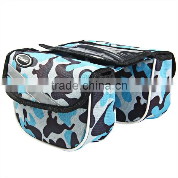 CTSmart New Frame Double Saddle Bag Outdoor Sports Cycling Mountain Road Frame Saddle Bag Waterproof Pannier Double Sides photo-5