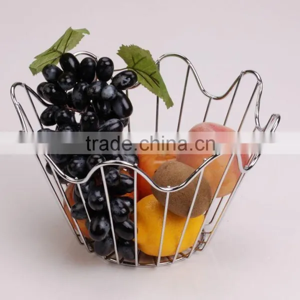 Metal Wire Fruit Basket,Kitchen Metal Fruit Rack Roundness Shape photo-5