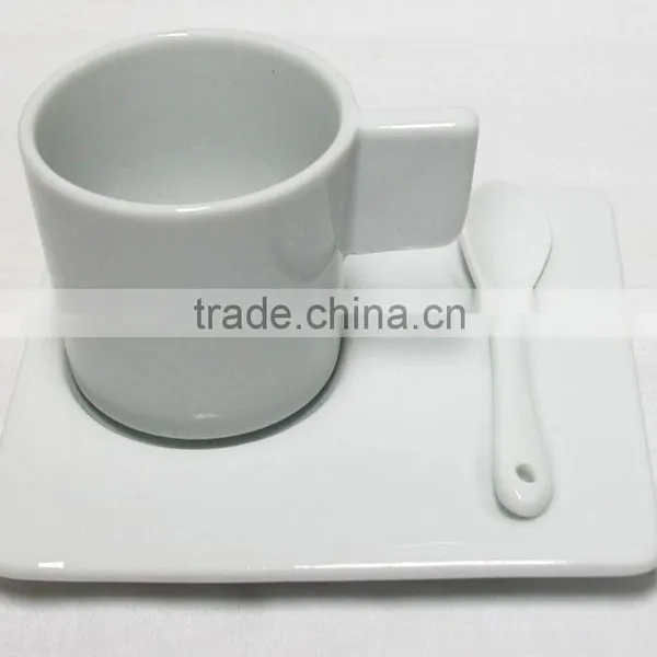 Lifestyle Promotional Porcelain Espresso Coffee Cup and Saucer Set With Spoon photo-4