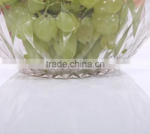 Set 5 Engraving Large Clear Decorative Glass Salad Bowls photo-5