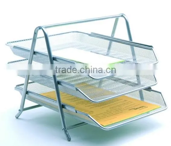 Smoked Pull Silver 3 Layers Metal Mesh Spray Paint A4 Clear File Holder Document Holder photo-2