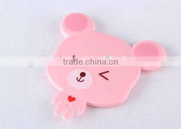 Cartoon Bear Shaped Printed Plastic Sliding Cover Mirror photo-4