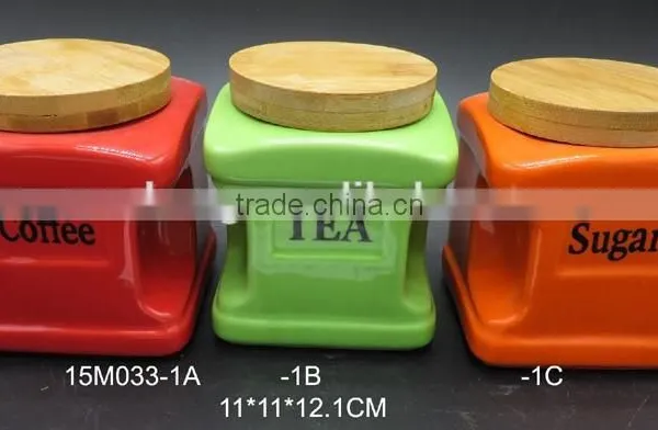 Jar Wholesale Unique Colorful Kitchen Ceramic Canisters Set Tea Container photo-4