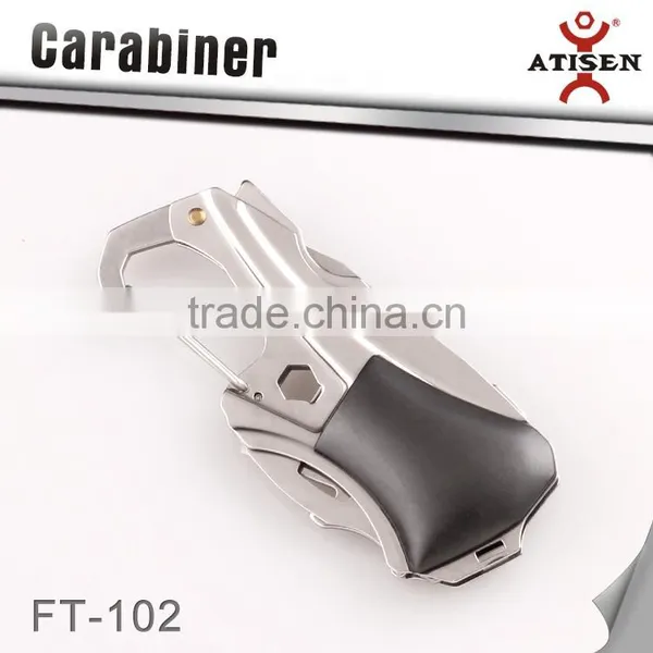 2Cr13 Stainless Steel Carabiner Outdoor Survival Camping Keychain Multi Tools photo-2