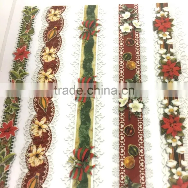 Embroidery Lace Rub-ons Transfer, X'mas Season Transfer Sticker, Decoration Embroidery Lace Transfer With Stick photo-2
