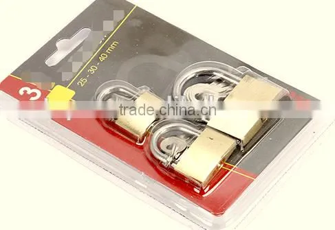 China Professonal Provide Best Price 3pcs Brass Padlock Set Double Blister Pack photo-3