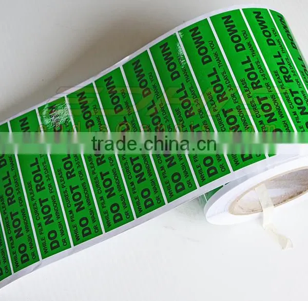 CN043G Green Color Do Not Roll Down Stikcer photo-3