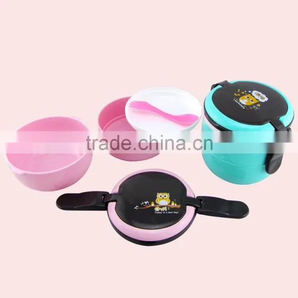 850ML Double Layers High Quality Round Plastic Bento Lunch Box photo-4