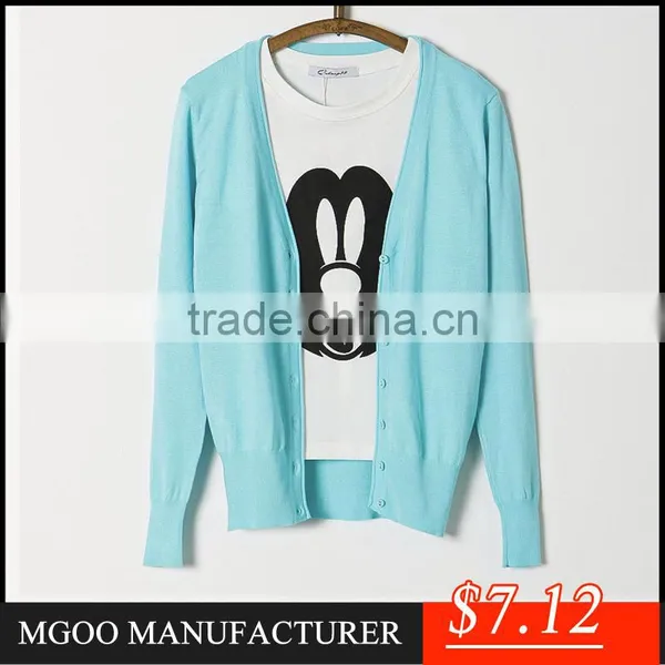 MGOO New Arrival 25 Colors Stock Woollen Women Cardigan Sweaters Buttons Up Knitted Fashion Clothes SW025 photo-2