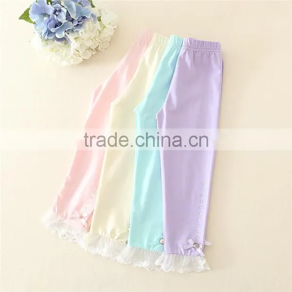 Good Material 100% Cotton Girls Dress Leggings Colorful Children Trousers Kid Casual Pants for Selling photo-5