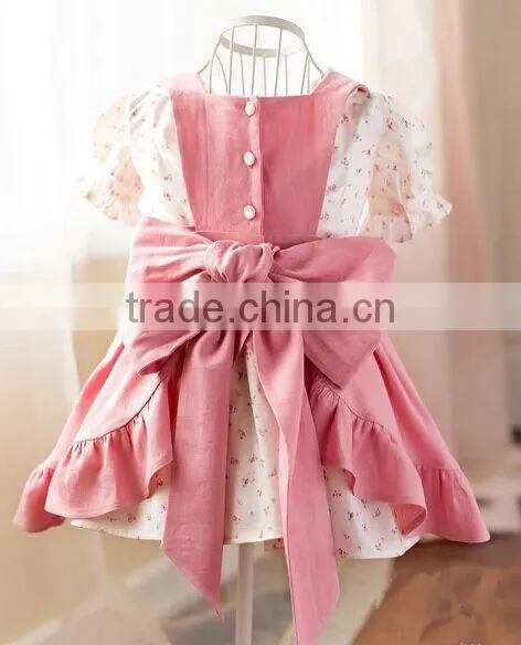 Little Girls Boutique Dress Peter Pan Collar High Quality Dress photo-3